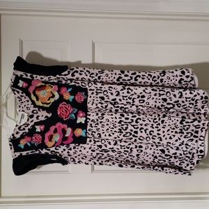 Savanna Jane Floral Embroidered Leopard Shift Dress